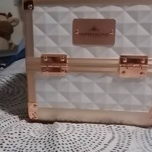 It's a rose gold makeup box